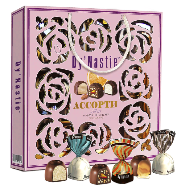 №3 Династия Сумка 170г Конфеты "Ассорти ROSE"    в Невинномысске