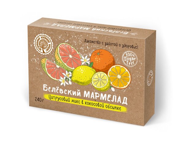 №2 Мармелад белевский на фруктозе 240г "Цитрусовый микс" в Невинномысске